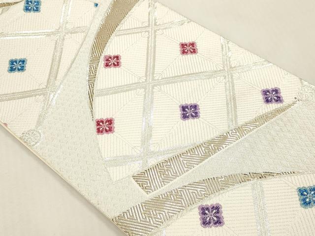 平和屋本店▼六通柄袋帯　九百錦　花菱文　本金箔　正絹　逸品　DABI4857sf