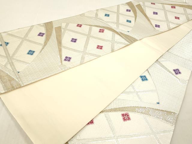 平和屋本店▼六通柄袋帯　九百錦　花菱文　本金箔　正絹　逸品　DABI4857sf