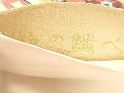 平和屋本店▼六通柄袋帯　唐織　九百錦　琴の調べ　純金箔24Ｋ　正絹　逸品　DABI4859sf