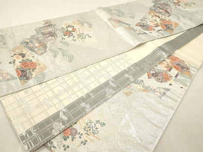 平和屋本店▼六通柄袋帯　慶祥利休　本金箔　正絹　逸品　DABI4863sf