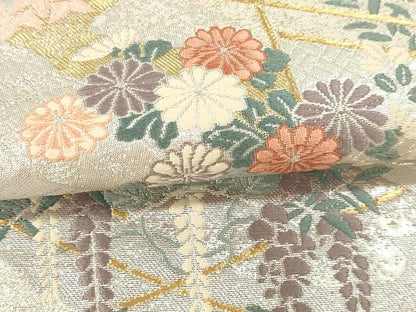 平和屋本店▼六通柄袋帯　慶祥利休　本金箔　正絹　逸品　DABI4863sf