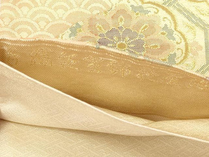 平和屋本店▼六通柄袋帯　手織佐賀錦　正倉院花唐草文　純金箔　正絹　逸品　DABI4864sf