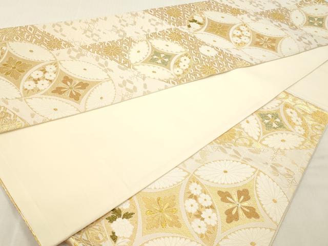 平和屋本店▼六通柄袋帯　つづれ　七宝花文　本金　正絹　逸品　DABI4866sf