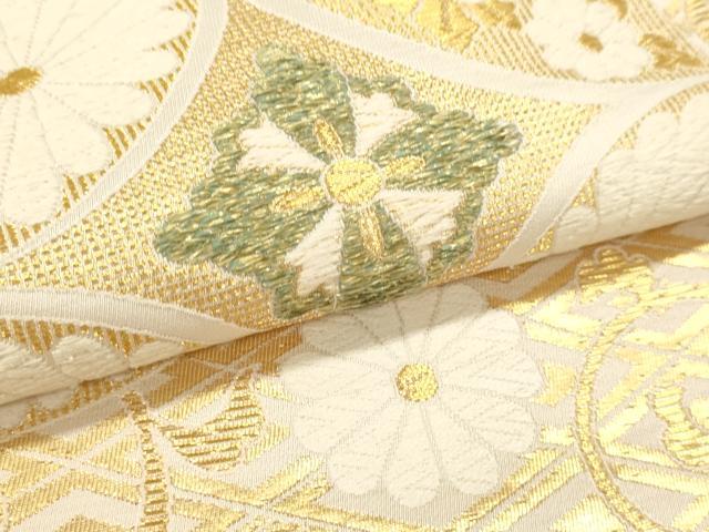 平和屋本店▼六通柄袋帯　つづれ　七宝花文　本金　正絹　逸品　DABI4866sf