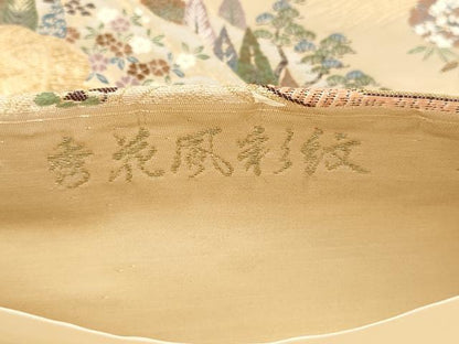 平和屋本店▼六通柄袋帯　秀花風彩紋　本金糸　正絹　逸品　DABI4869sf