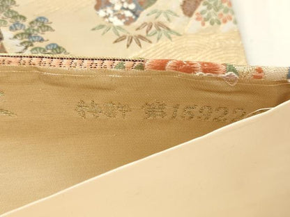 平和屋本店▼六通柄袋帯　秀花風彩紋　本金糸　正絹　逸品　DABI4869sf