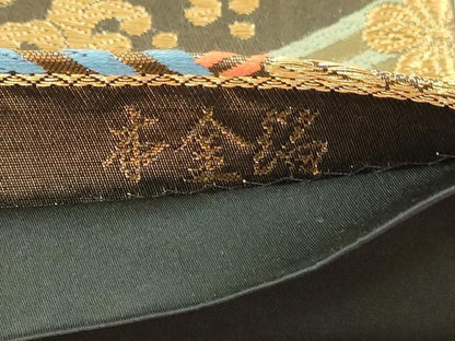 平和屋本店▼六通柄袋帯　唐織　流水舞花文　本金箔　正絹　逸品　DABI4872sf
