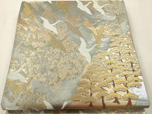 平和屋本店▼六通柄袋帯　九百織　京八景　本金箔　正絹　逸品　DABI4873sf