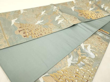 平和屋本店▼六通柄袋帯　九百織　京八景　本金箔　正絹　逸品　DABI4873sf