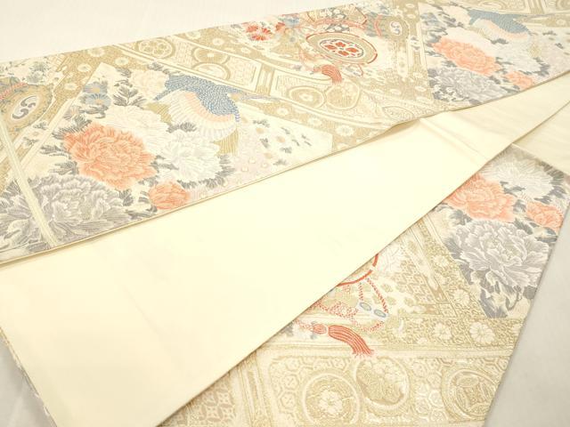 平和屋本店▼六通柄袋帯　弐拾四金二重織　正絹　逸品　DABI4879sf