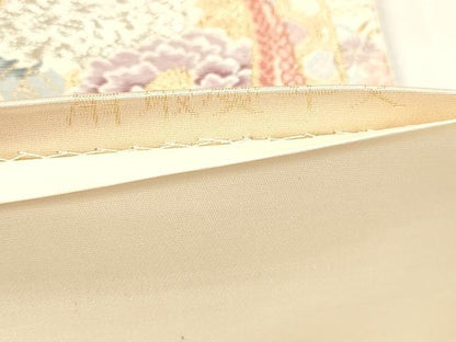平和屋本店▼六通柄袋帯　扇取熨斗文　本金二重箔　正絹　逸品　DABI4882sf