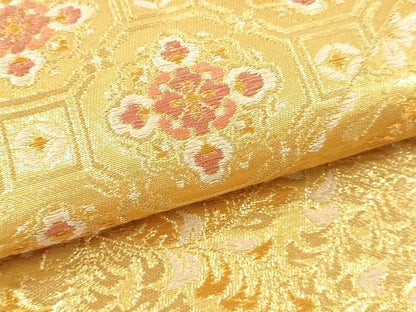 平和屋本店▼六通柄袋帯　正倉院花文　純金二重箔　正絹　逸品　DABI4884sf
