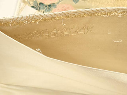 平和屋本店▼六通柄袋帯　扇面草花文　琳派純金箔24Ｋ　正絹　逸品　DABI4895sf