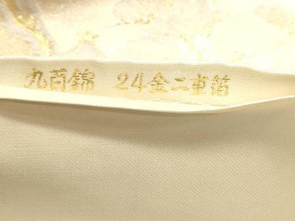 平和屋本店▼六通柄袋帯　九百錦　風景草花文　24金二重箔　正絹　逸品　DABI4896sf