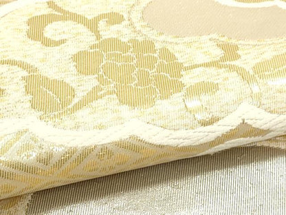 平和屋本店▼六通柄袋帯　花唐草文　本金プラチナ箔　正絹　逸品　DABI4898sf
