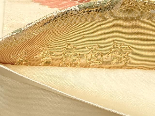 平和屋本店▼六通柄袋帯　九百錦　麗華扇面錦　本金箔　正絹　逸品　DABI4909sf