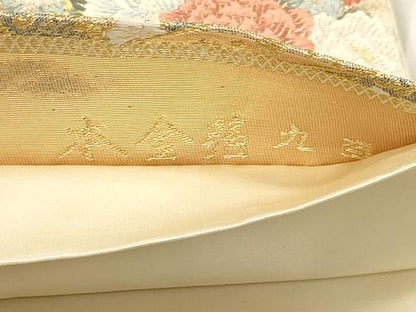 平和屋本店▼六通柄袋帯　九百錦　麗華扇面錦　本金箔　正絹　逸品　DABI4909sf