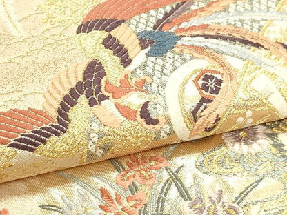 平和屋本店▼六通柄袋帯　九百錦　麗華扇面錦　本金箔　正絹　逸品　DABI4909sf