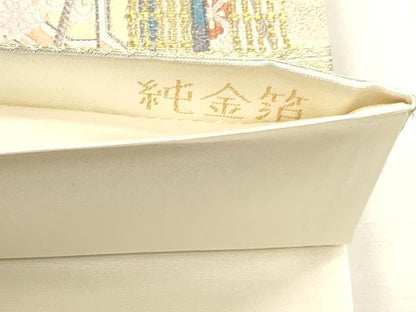 平和屋本店▼六通柄袋帯　古都の祭　純金箔　正絹　逸品　DABI4913sf