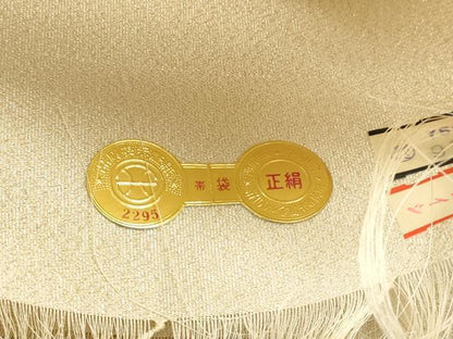 平和屋本店▼西陣　太鼓柄袋帯　つづれ織　松鶴菱取文　本金箔24ｋ　証紙付き　正絹　逸品　DABI4916sf