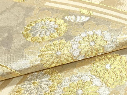 平和屋本店▼六通柄袋帯　渡橋春秋　純金箔二重引　24金　正絹　逸品　DABI4917sf
