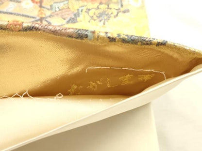 平和屋本店▼西陣　長嶋成織物　ながしま帯　六通柄袋帯　唐織　京の屏風絵　本金箔　正絹　逸品　DABI4927sf
