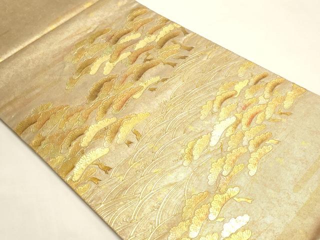 平和屋本店▼太鼓柄袋帯　本金近世蒔絵　正絹　逸品　DABI4933sf