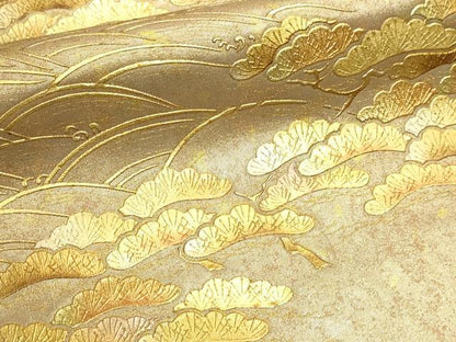 平和屋本店▼太鼓柄袋帯　本金近世蒔絵　正絹　逸品　DABI4933sf