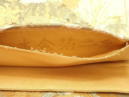平和屋本店▼六通柄袋帯　唐織　峰鶴錦　本金箔二重　正絹　逸品　DABI4941sf