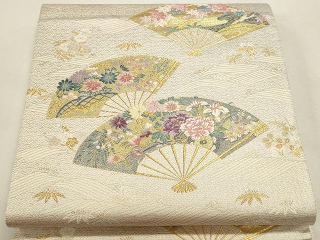 平和屋本店▼六通柄袋帯　優都綾絽　本金箔　正絹　逸品　DABI4942sf