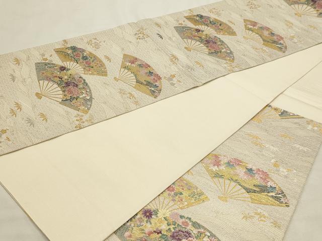 平和屋本店▼六通柄袋帯　優都綾絽　本金箔　正絹　逸品　DABI4942sf
