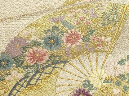 平和屋本店▼六通柄袋帯　優都綾絽　本金箔　正絹　逸品　DABI4942sf