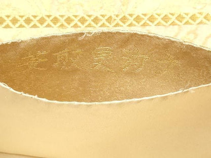 平和屋本店▼六通柄袋帯　唐織　菱取更紗文　本金箔　正絹　逸品　DABI4950sf