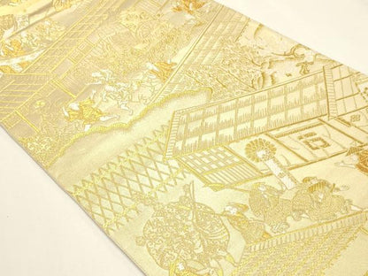 平和屋本店▼全通全景柄袋帯　人物風景文　本金箔　正絹　逸品　DABI4952sf