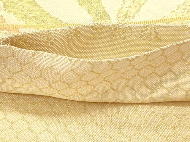 平和屋本店▼六通柄袋帯　七宝花文　本金佐賀錦織　正絹　逸品　DABI4953sf