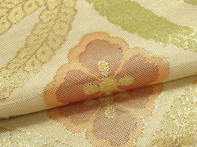 平和屋本店▼六通柄袋帯　七宝花文　本金佐賀錦織　正絹　逸品　DABI4953sf