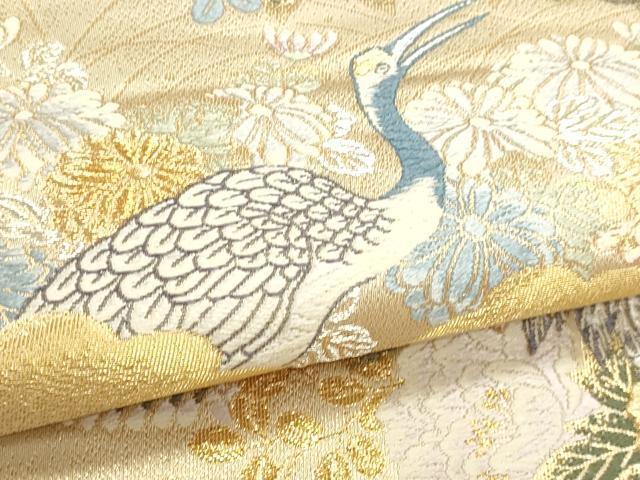 平和屋本店▼六通柄袋帯　唐織　九百錦　障壁花鳥文　本金二重織　正絹　逸品　DABI4956sf