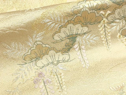 平和屋本店▼六通柄袋帯　唐織　九百錦　障壁花鳥文　本金二重織　正絹　逸品　DABI4956sf