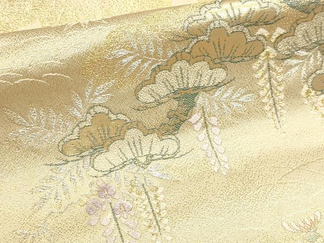 平和屋本店▼六通柄袋帯　唐織　九百錦　障壁花鳥文　本金二重織　正絹　逸品　DABI4956sf