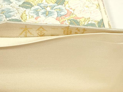 平和屋本店▼六通柄袋帯　唐織　珀綾錦　花車文　本金二重箔　正絹　逸品　DABI4957sf