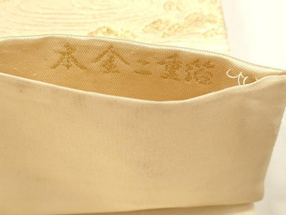 平和屋本店▼六通柄袋帯　風景文　本金二重箔　正絹　逸品　DABI4958sf
