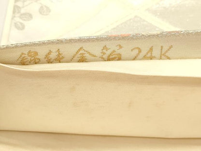 平和屋本店▼六通柄袋帯　花唐草文　錦純金箔24Ｋ　正絹　逸品　DABI4960sf