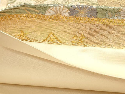 平和屋本店▼六通柄袋帯　九百錦　草花文　本金箔　正絹　逸品　DABI4962sf