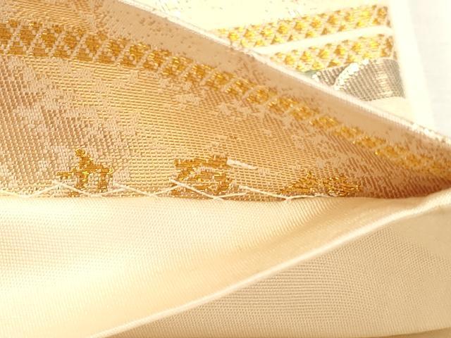 平和屋本店▼六通柄袋帯　九百錦　草花文　本金箔　正絹　逸品　DABI4962sf