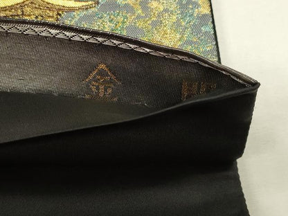 平和屋本店▼六通柄袋帯　古都名園集　金閣　本金箔　正絹　逸品　DABI4965sf