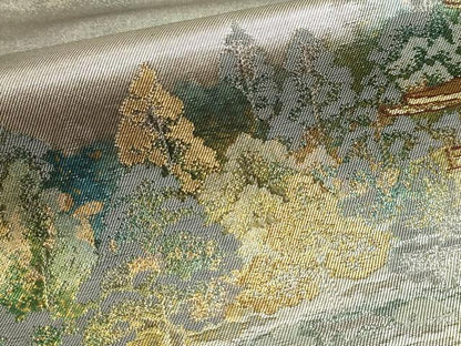 平和屋本店▼六通柄袋帯　古都名園集　金閣　本金箔　正絹　逸品　DABI4965sf