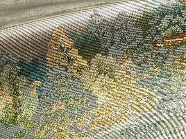 平和屋本店▼六通柄袋帯　古都名園集　金閣　本金箔　正絹　逸品　DABI4965sf