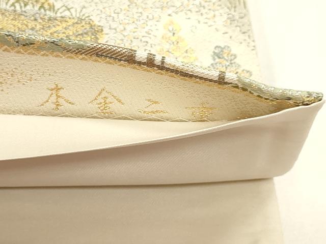 平和屋本店▼六通柄袋帯　柱離宮　本金二重箔　正絹　逸品　DABI4966sf