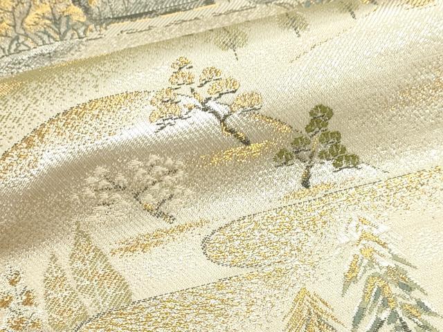 平和屋本店▼六通柄袋帯　柱離宮　本金二重箔　正絹　逸品　DABI4966sf
