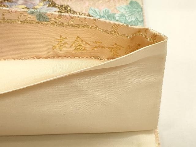 平和屋本店▼六通柄袋帯　唐織　九百錦　花鳥華飛鶴　本金二重箔　正絹　逸品　DABI4969sf